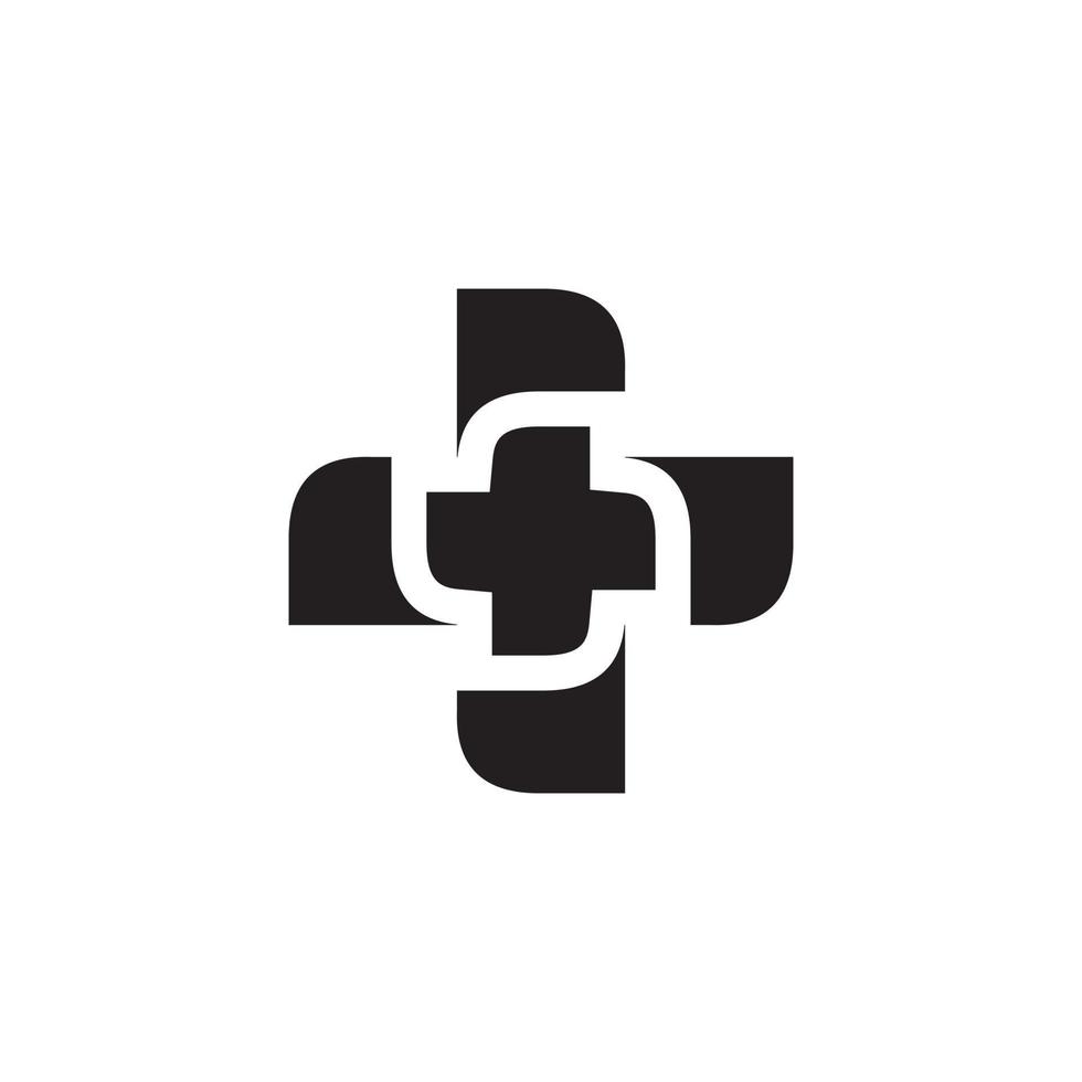 medical cross logo design vector illustration isolated on white background.