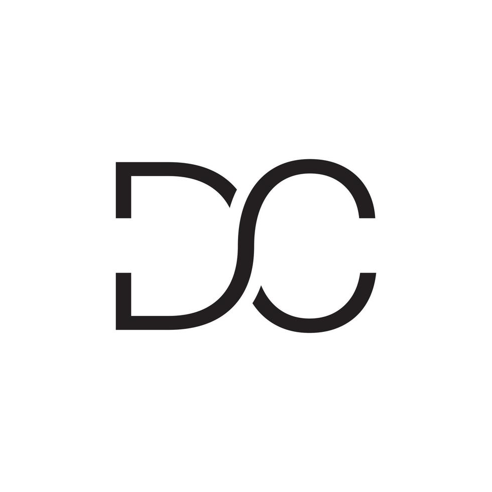 DC logo infinity concept isolated on white background. vector