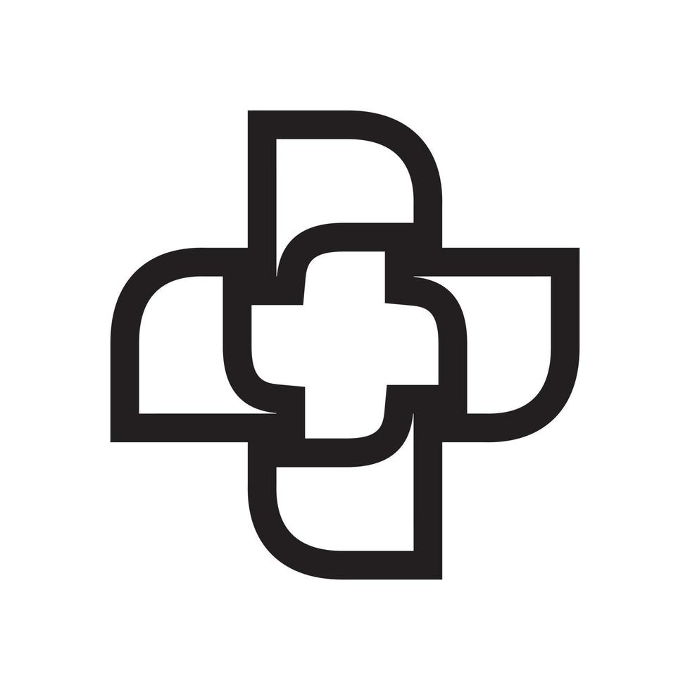 line icon medical cross vector illustration on white background.