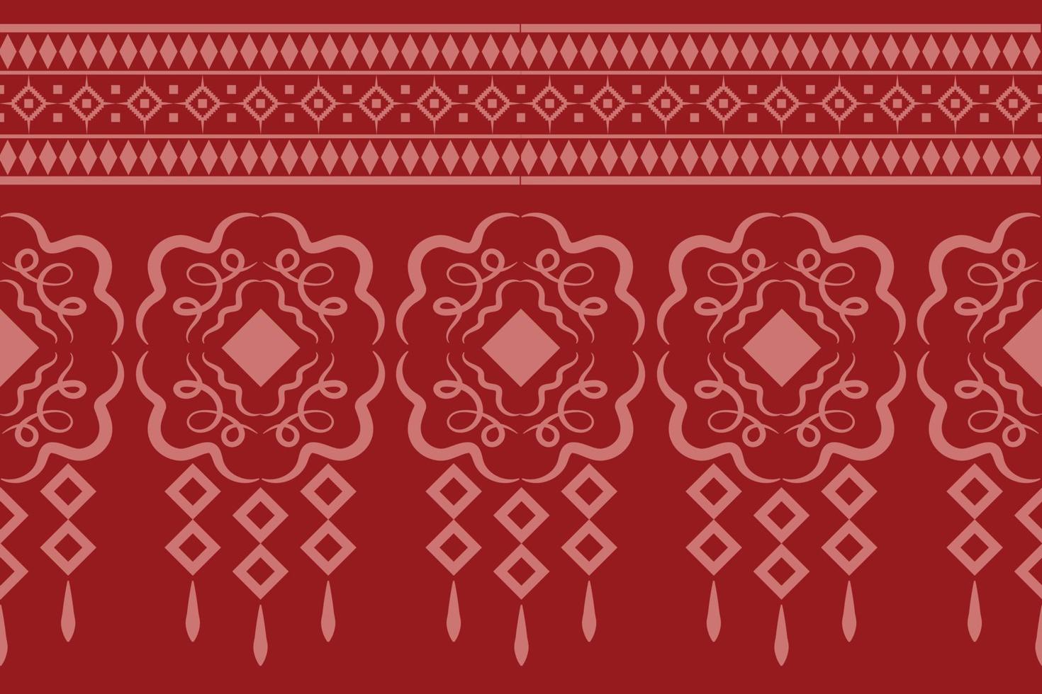 Ethnic fabric pattern geometric style. Sarong Aztec Ethnic oriental pattern traditional Crimson red background. Abstract,vector,illustration. use for texture,clothing,wrapping,decoration,carpet. vector