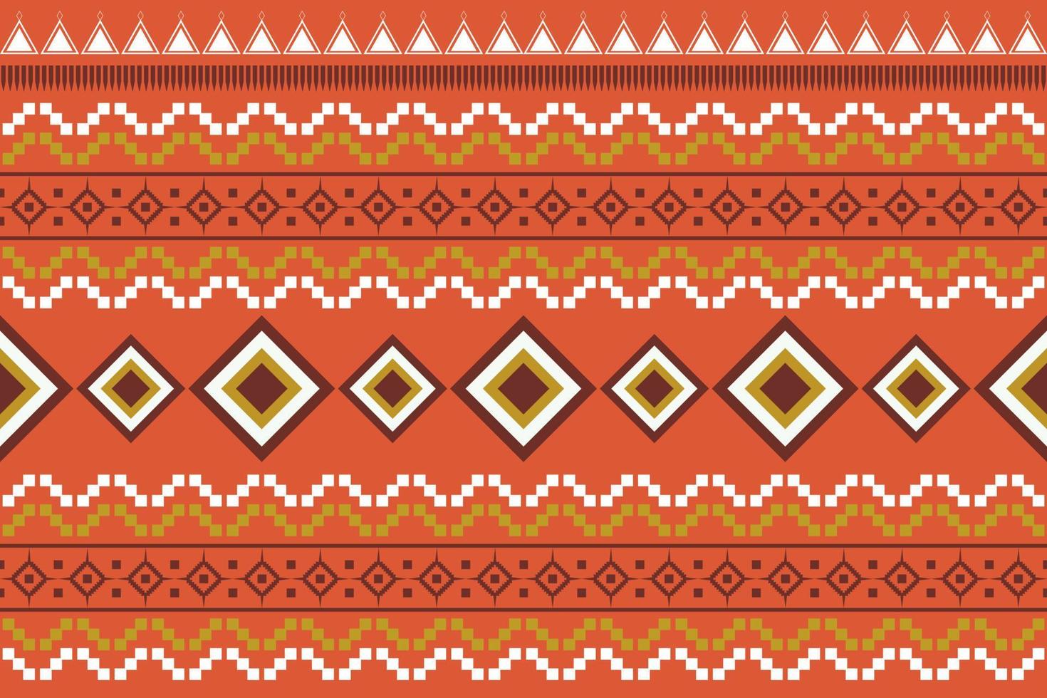 patrón de tejido étnico estilo geométrico. sarong azteca étnico oriental patrón tradicional fondo naranja. resumen, vector, ilustración. uso para textura, ropa, envoltura, decoración, alfombra. vector