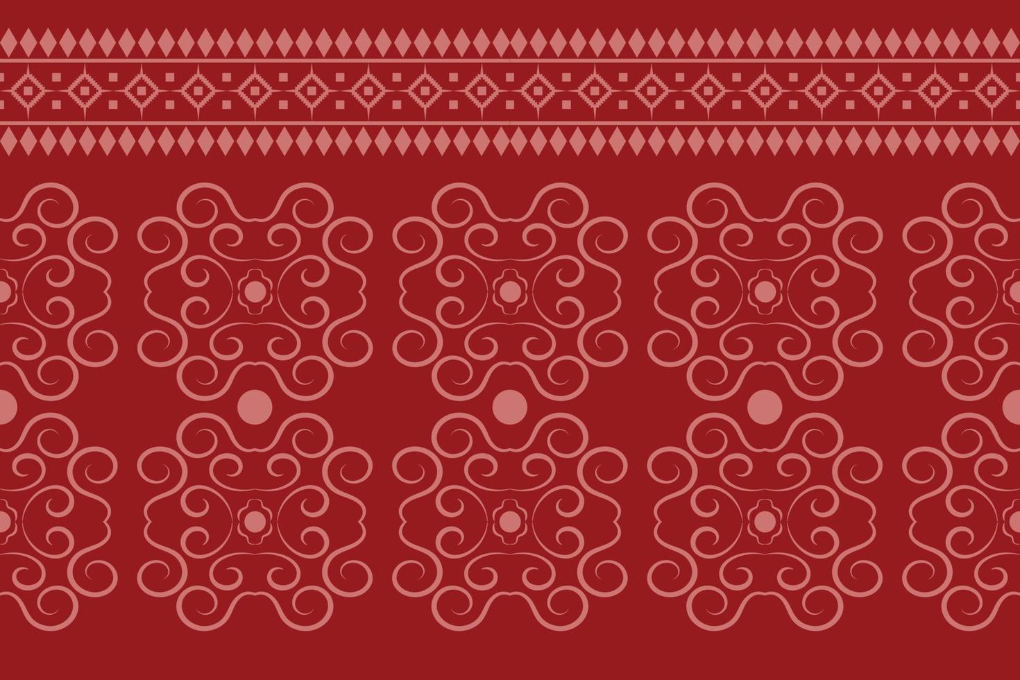 Ethnic fabric pattern geometric style. Sarong Aztec Ethnic oriental pattern traditional Crimson red background. Abstract,vector,illustration. use for texture,clothing,wrapping,decoration,carpet. vector