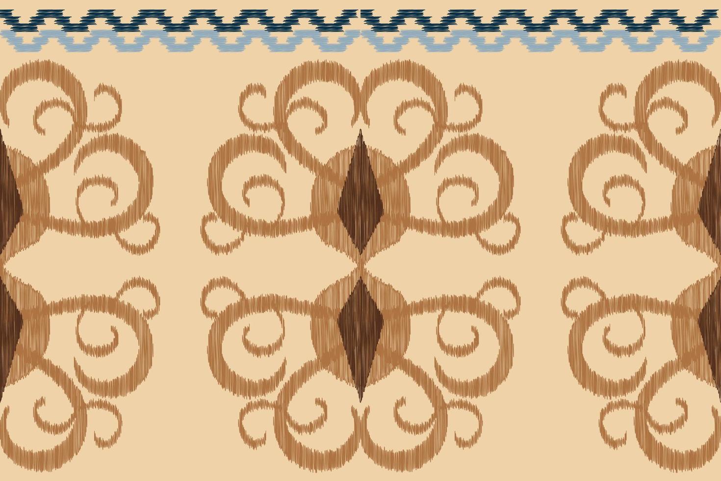 étnico ikat tela modelo geométrico estilo.africano ikat bordado étnico oriental modelo blanco marrón crema antecedentes. resumen, vector, ilustración. para textura,ropa,envoltura,decoración,alfombra. vector