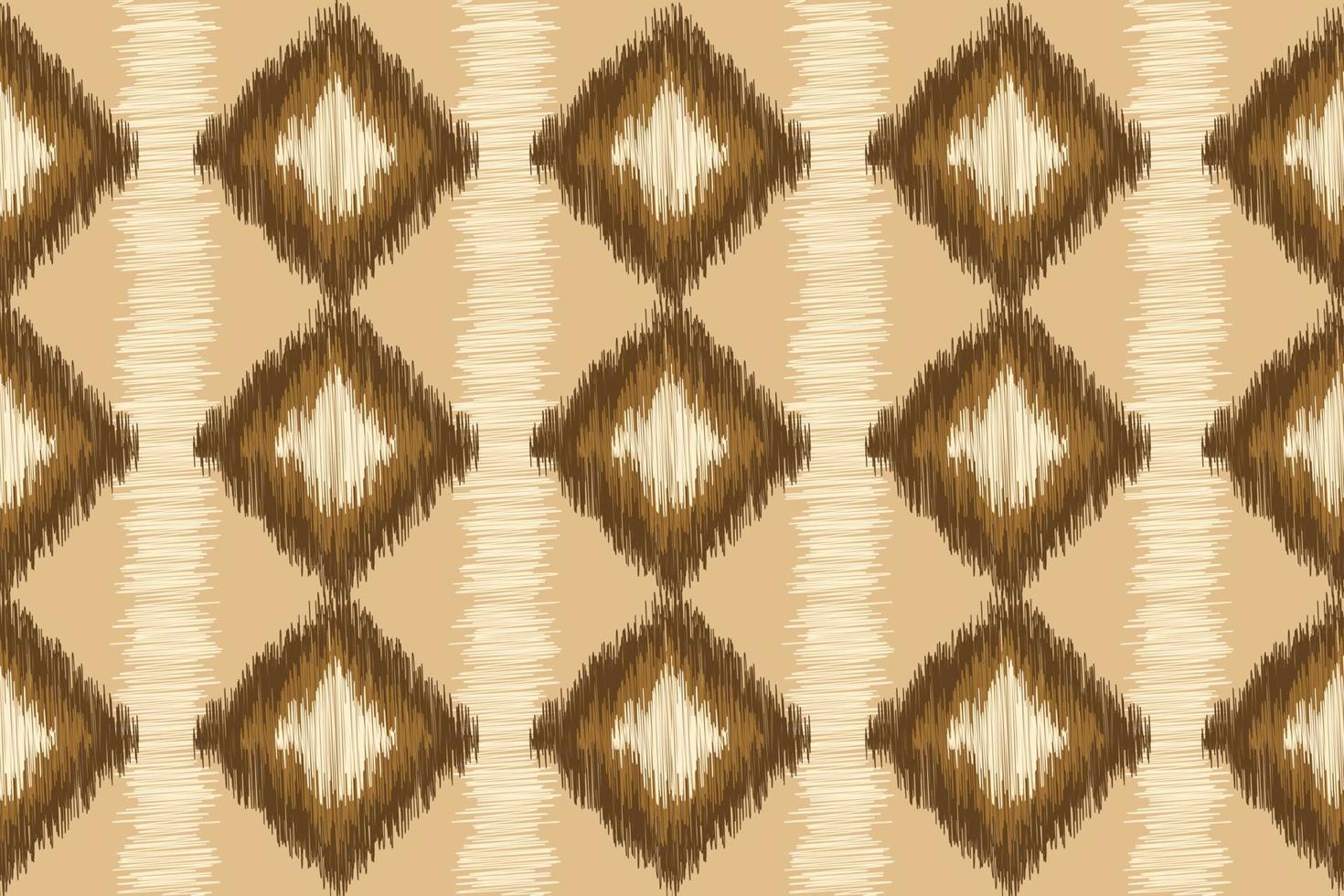 Ethnic Ikat fabric pattern geometric style.African Ikat embroidery Ethnic oriental pattern white brown cream background. Abstract,vector,illustration. For texture,clothing,wrapping,decoration,carpet. vector