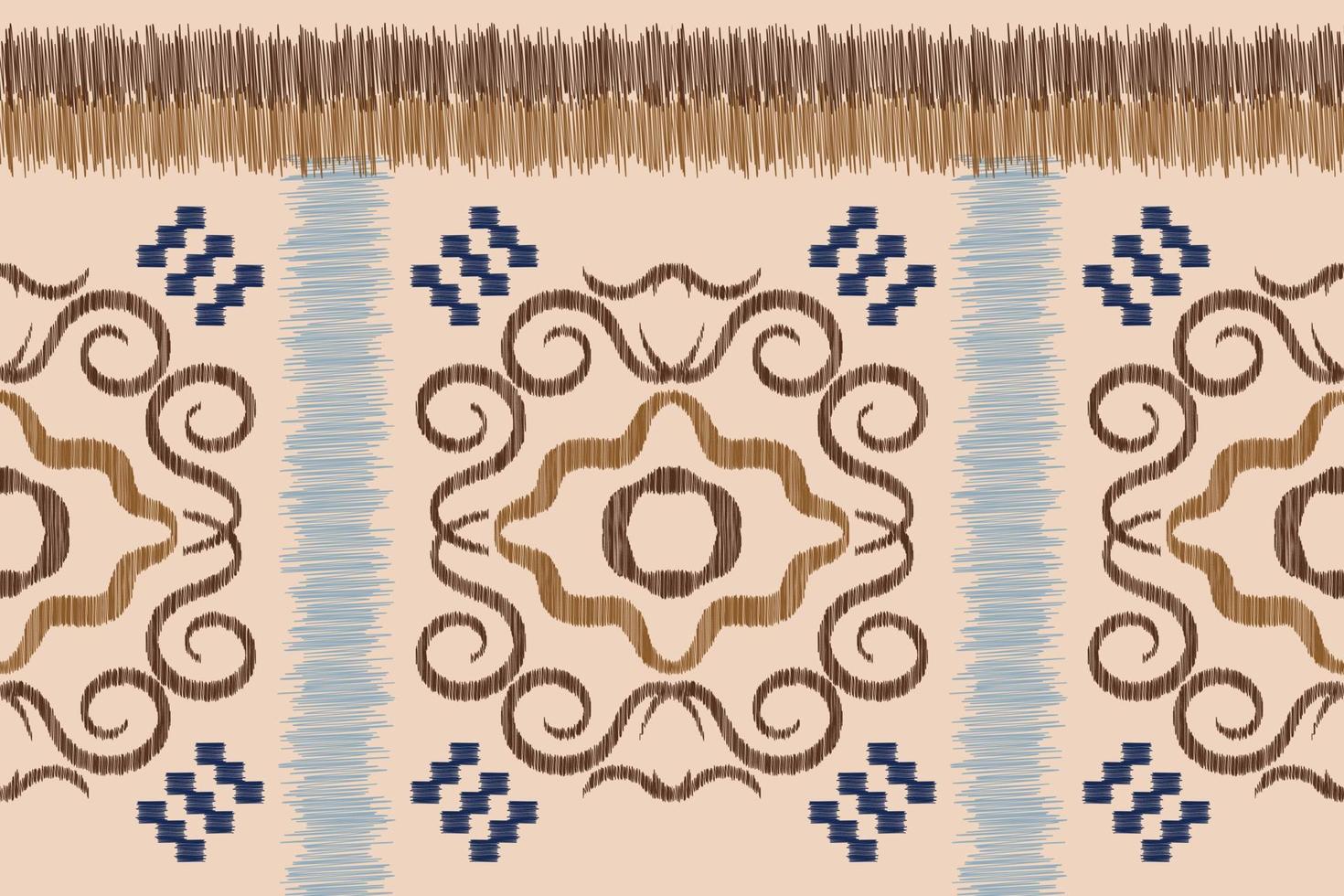 étnico ikat tela modelo geométrico estilo.africano ikat bordado étnico oriental modelo blanco marrón crema antecedentes. resumen, vector, ilustración. para textura,ropa,envoltura,decoración,alfombra. vector