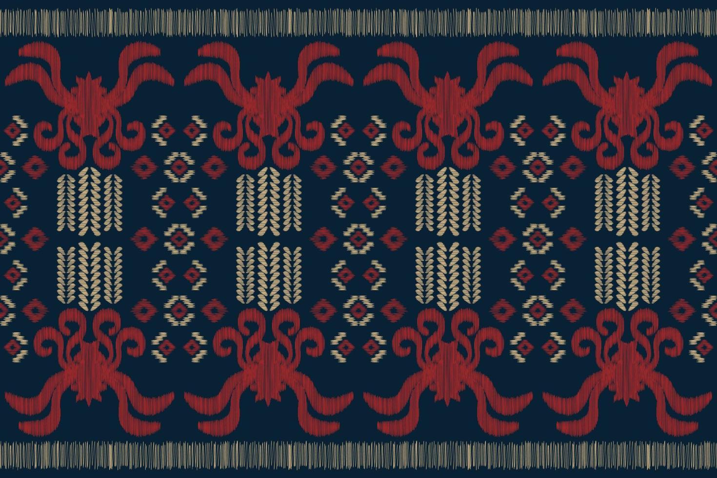 Ethnic Ikat fabric pattern geometric style.African Ikat embroidery Ethnic oriental pattern white brown cream background. Abstract,vector,illustration. For texture,clothing,wrapping,decoration,carpet. vector