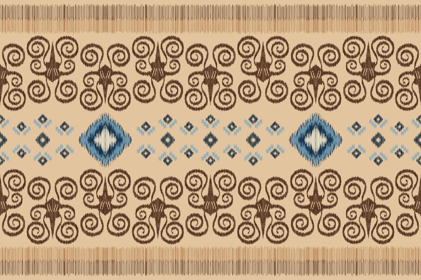 étnico ikat tela modelo geométrico estilo.africano ikat bordado étnico oriental modelo blanco marrón crema antecedentes. resumen, vector, ilustración. para textura,ropa,envoltura,decoración,alfombra. vector