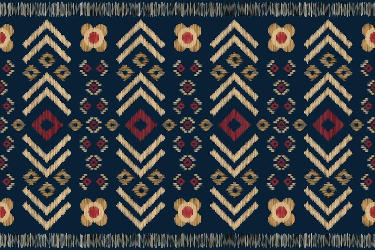 Ethnic Ikat fabric pattern geometric style.African Ikat embroidery Ethnic oriental pattern white brown cream background. Abstract,vector,illustration. For texture,clothing,wrapping,decoration,carpet. vector
