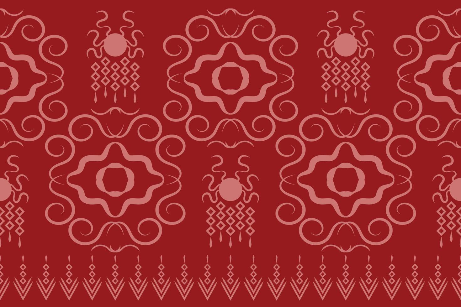 Ethnic fabric pattern geometric style. Sarong Aztec Ethnic oriental pattern traditional Crimson red background. Abstract,vector,illustration. use for texture,clothing,wrapping,decoration,carpet. vector