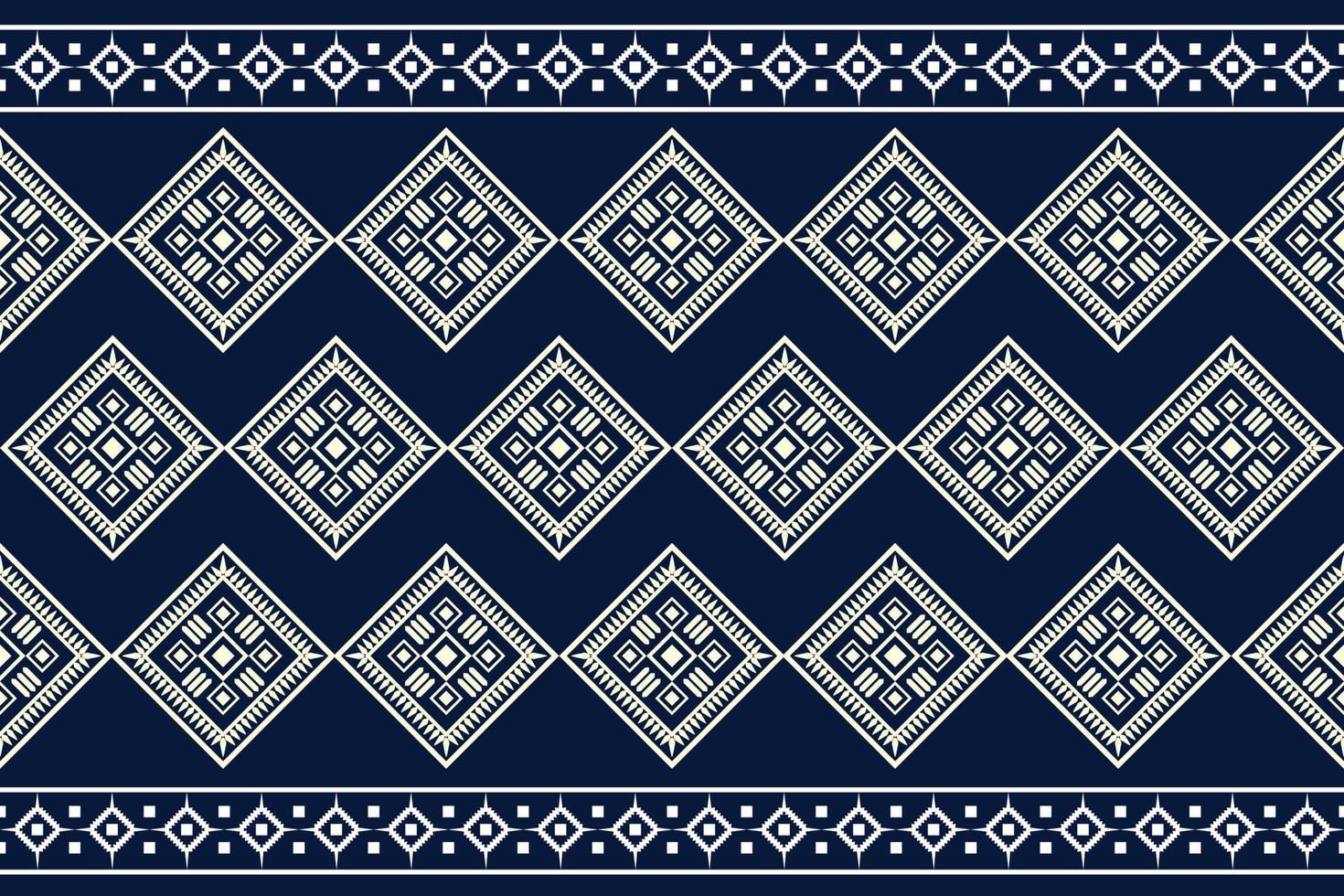 Ethnic fabric pattern geometric style. Sarong Aztec Ethnic oriental pattern traditional Dark navy blue background. Abstract,vector,illustration. Use for texture,clothing,wrapping,decoration,carpet. vector
