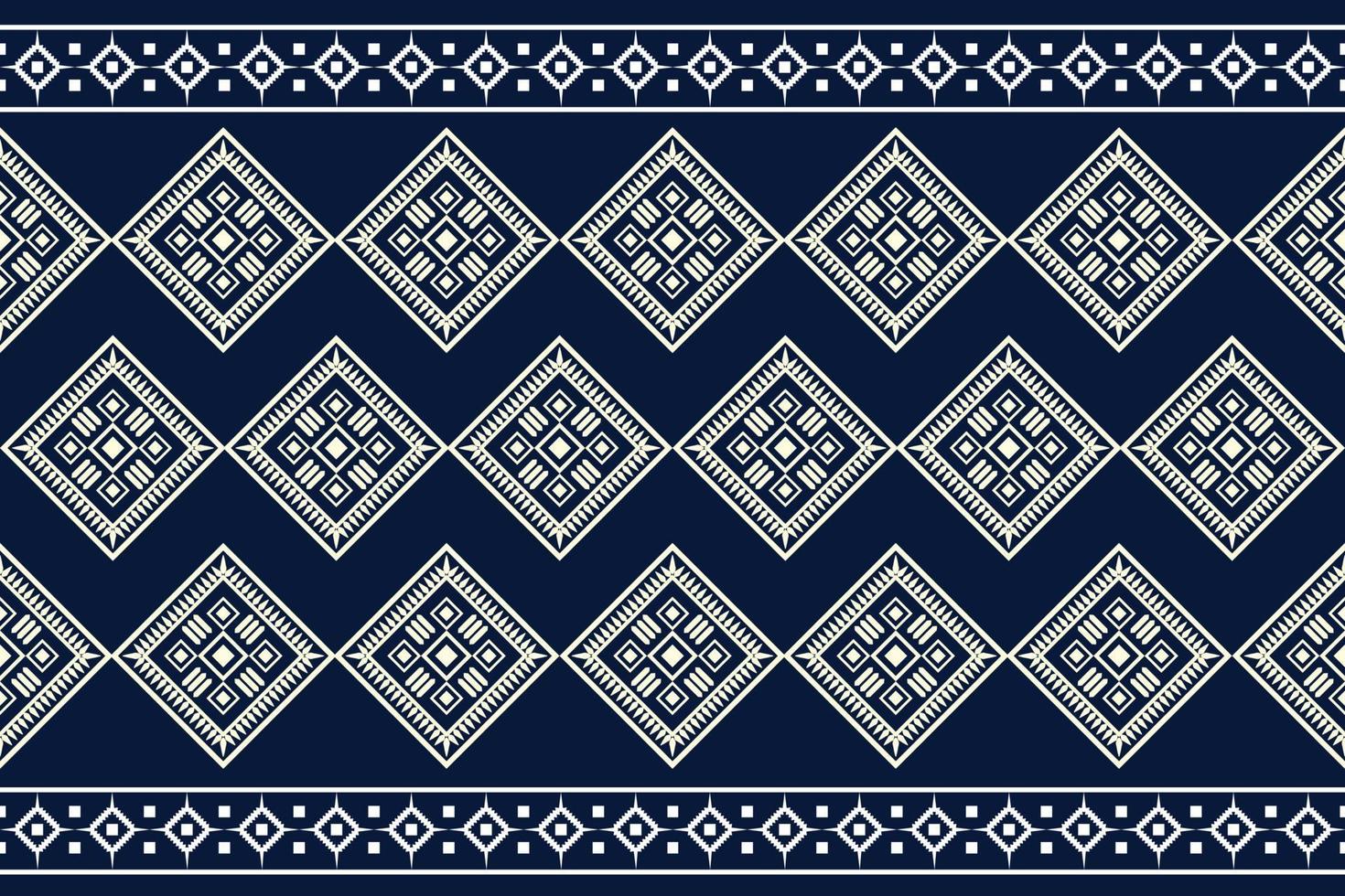 Ethnic fabric pattern geometric style. Sarong Aztec Ethnic oriental pattern traditional Dark navy blue background. Abstract,vector,illustration. Use for texture,clothing,wrapping,decoration,carpet. vector