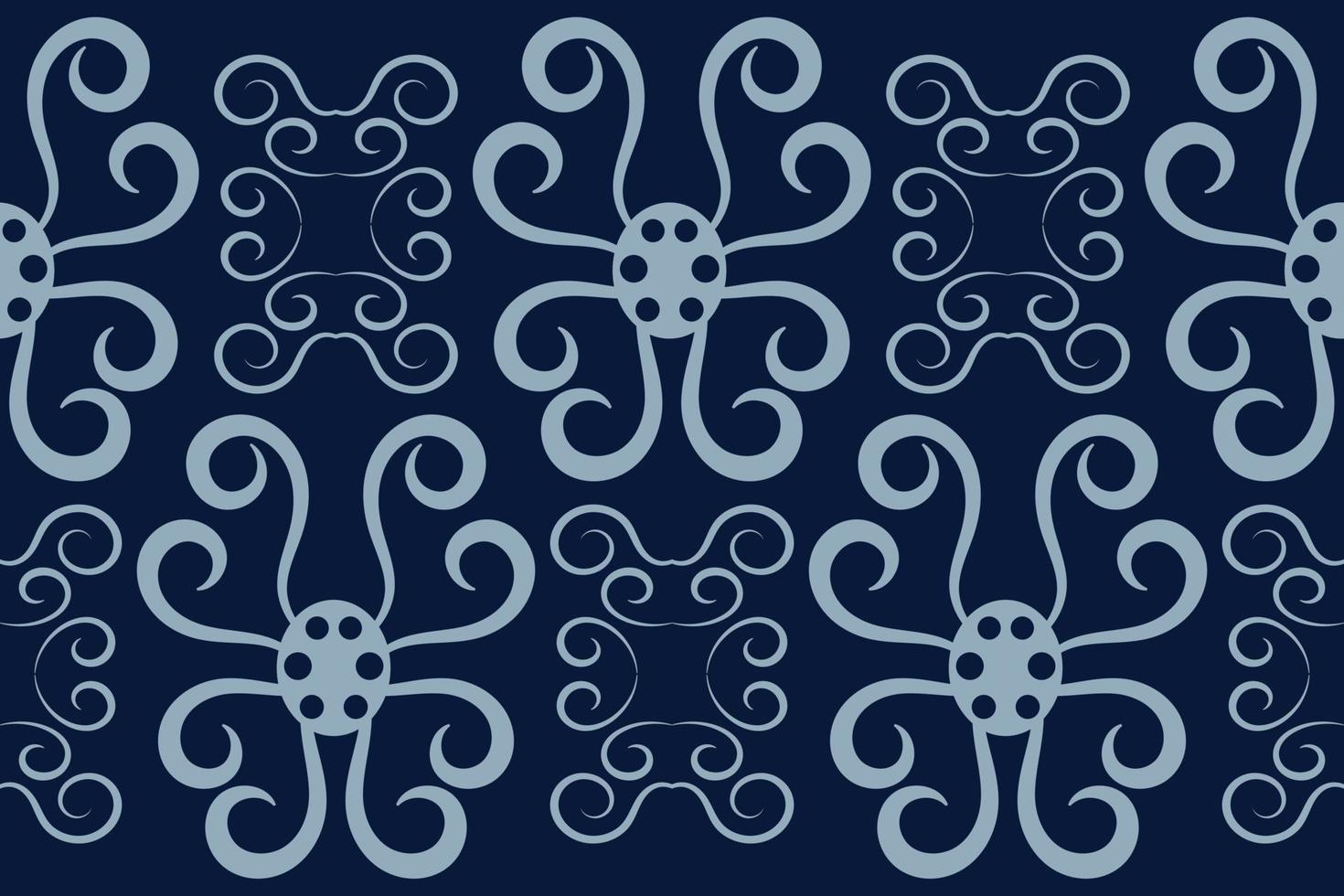 Ethnic fabric pattern geometric style. Sarong Aztec Ethnic oriental pattern traditional Dark navy blue background. Abstract,vector,illustration. Use for texture,clothing,wrapping,decoration,carpet. vector