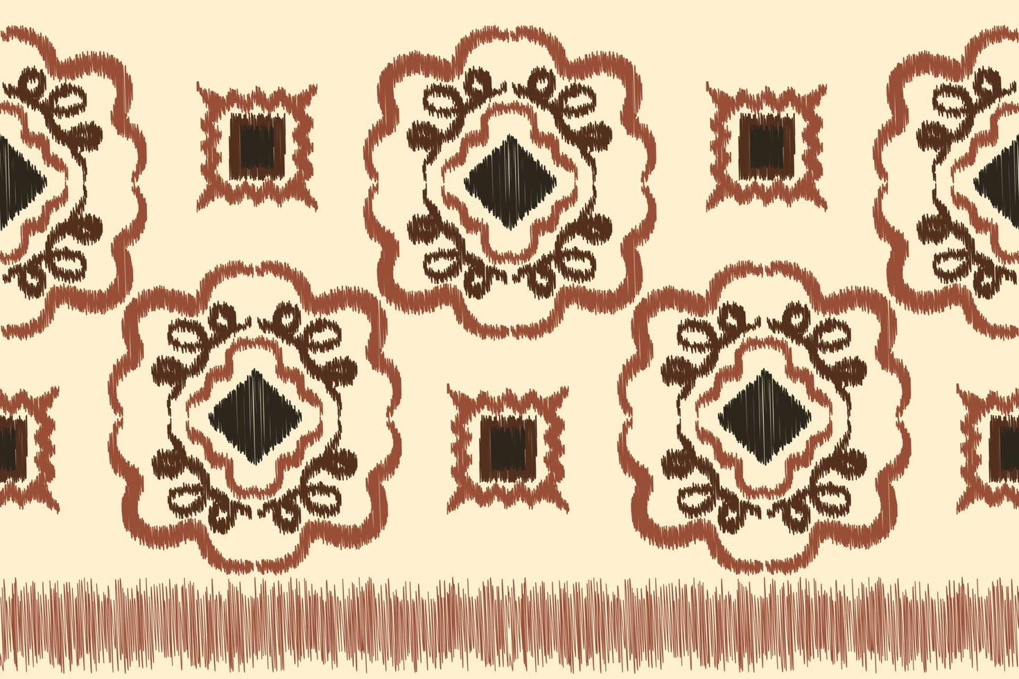 étnico ikat tela modelo geométrico estilo.africano ikat bordado étnico oriental modelo blanco marrón crema antecedentes. resumen, vector, ilustración. para textura,ropa,envoltura,decoración,alfombra. vector