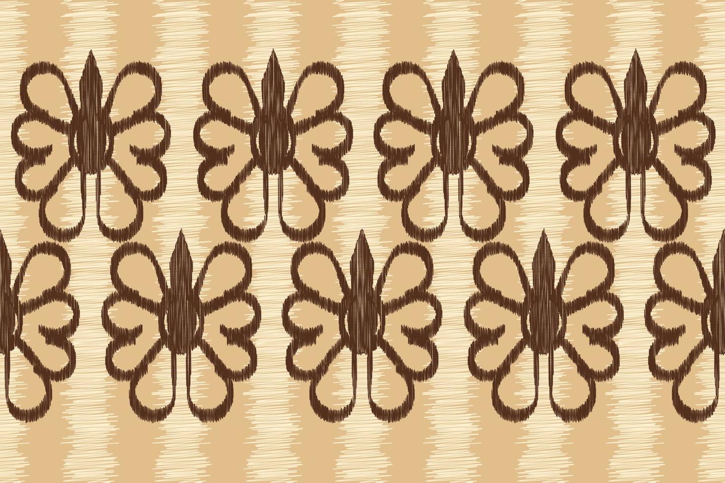 Ethnic Ikat fabric pattern geometric style.African Ikat embroidery Ethnic oriental pattern white brown cream background. Abstract,vector,illustration. For texture,clothing,wrapping,decoration,carpet. vector