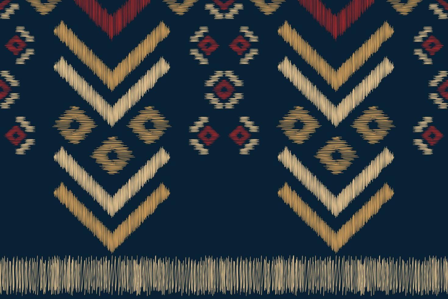 Ethnic Ikat fabric pattern geometric style.African Ikat embroidery Ethnic oriental pattern white brown cream background. Abstract,vector,illustration. For texture,clothing,wrapping,decoration,carpet. vector