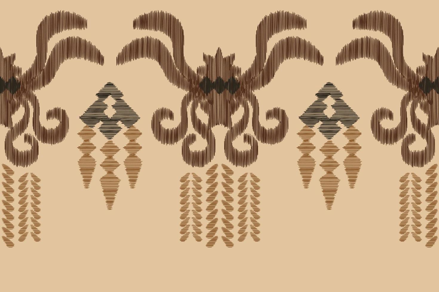 étnico ikat tela modelo geométrico estilo.africano ikat bordado étnico oriental modelo blanco marrón crema antecedentes. resumen, vector, ilustración. para textura,ropa,envoltura,decoración,alfombra. vector