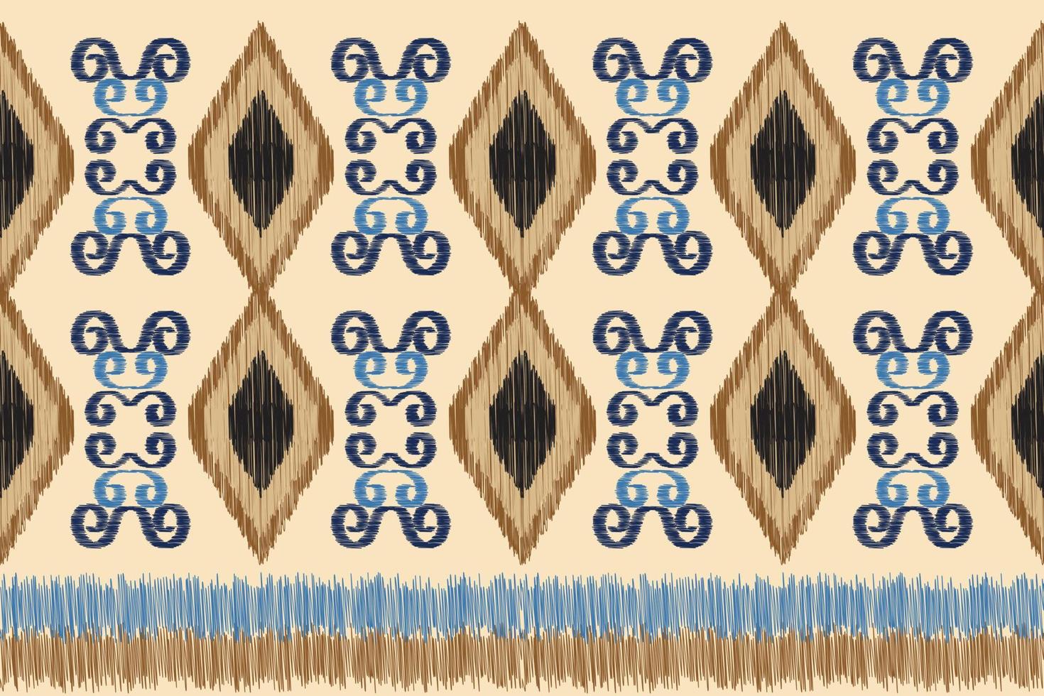 étnico ikat tela modelo geométrico estilo.africano ikat bordado étnico oriental modelo blanco marrón crema antecedentes. resumen, vector, ilustración. para textura,ropa,envoltura,decoración,alfombra. vector