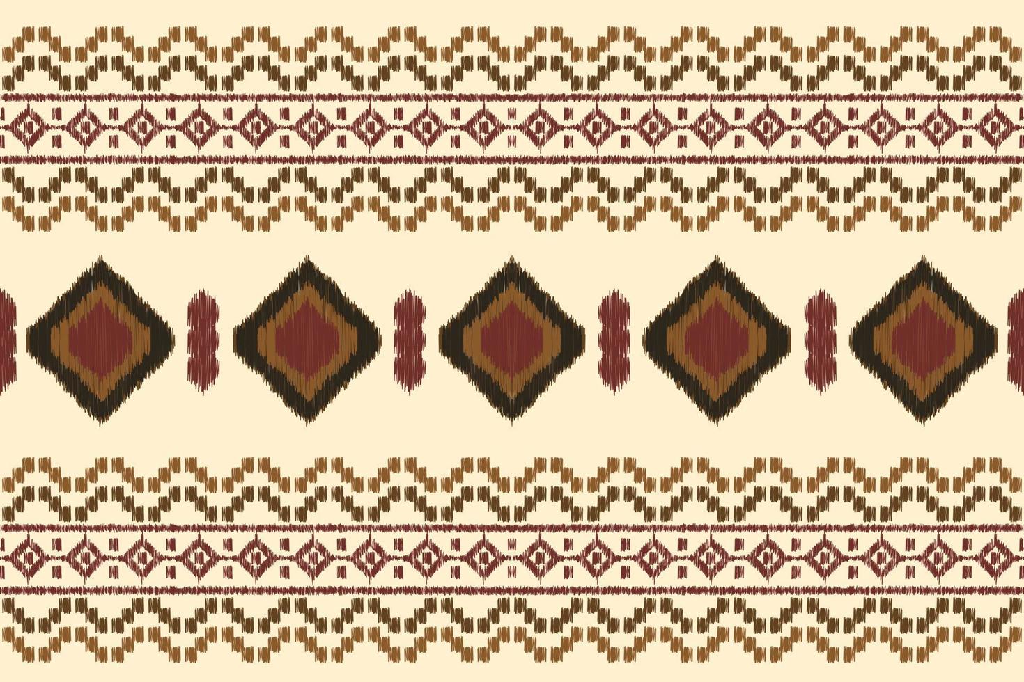 étnico ikat tela modelo geométrico estilo.africano ikat bordado étnico oriental modelo blanco marrón crema antecedentes. resumen, vector, ilustración. para textura,ropa,envoltura,decoración,alfombra. vector