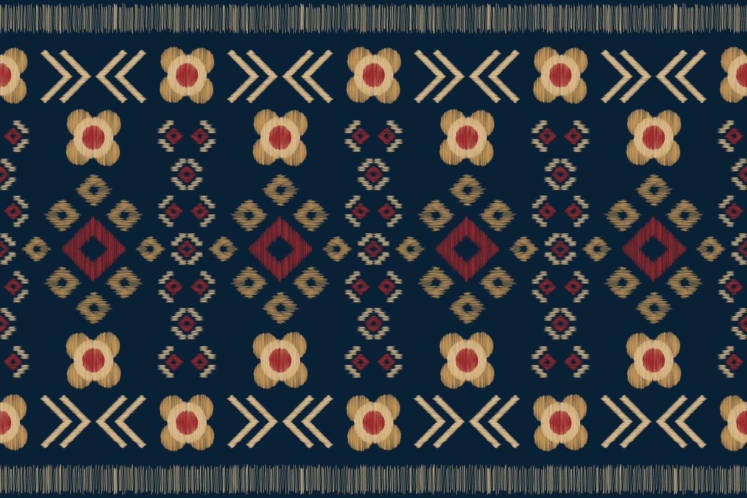 Ethnic Ikat fabric pattern geometric style.African Ikat embroidery Ethnic oriental pattern white brown cream background. Abstract,vector,illustration. For texture,clothing,wrapping,decoration,carpet. vector