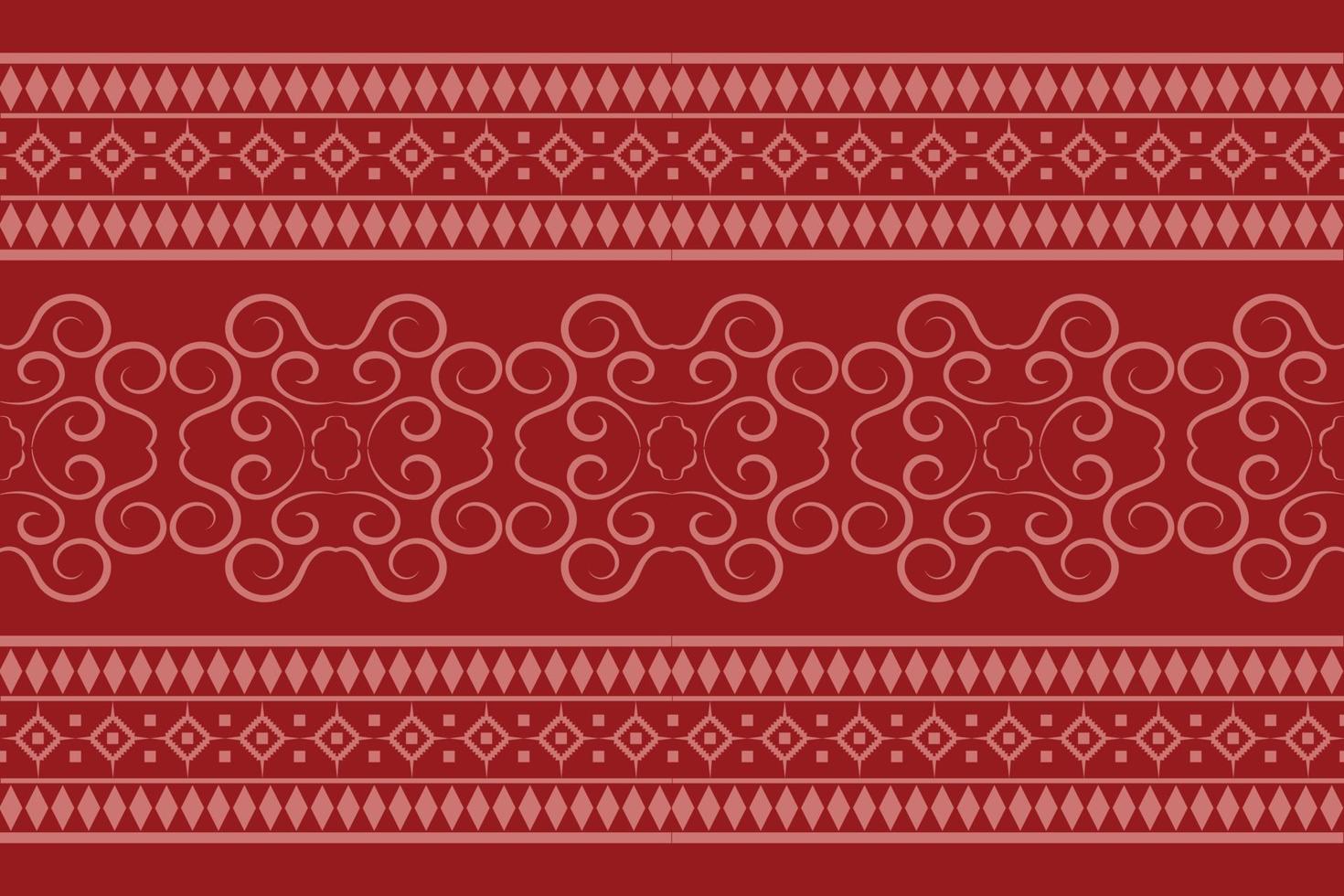 Ethnic fabric pattern geometric style. Sarong Aztec Ethnic oriental pattern traditional Crimson red background. Abstract,vector,illustration. use for texture,clothing,wrapping,decoration,carpet. vector