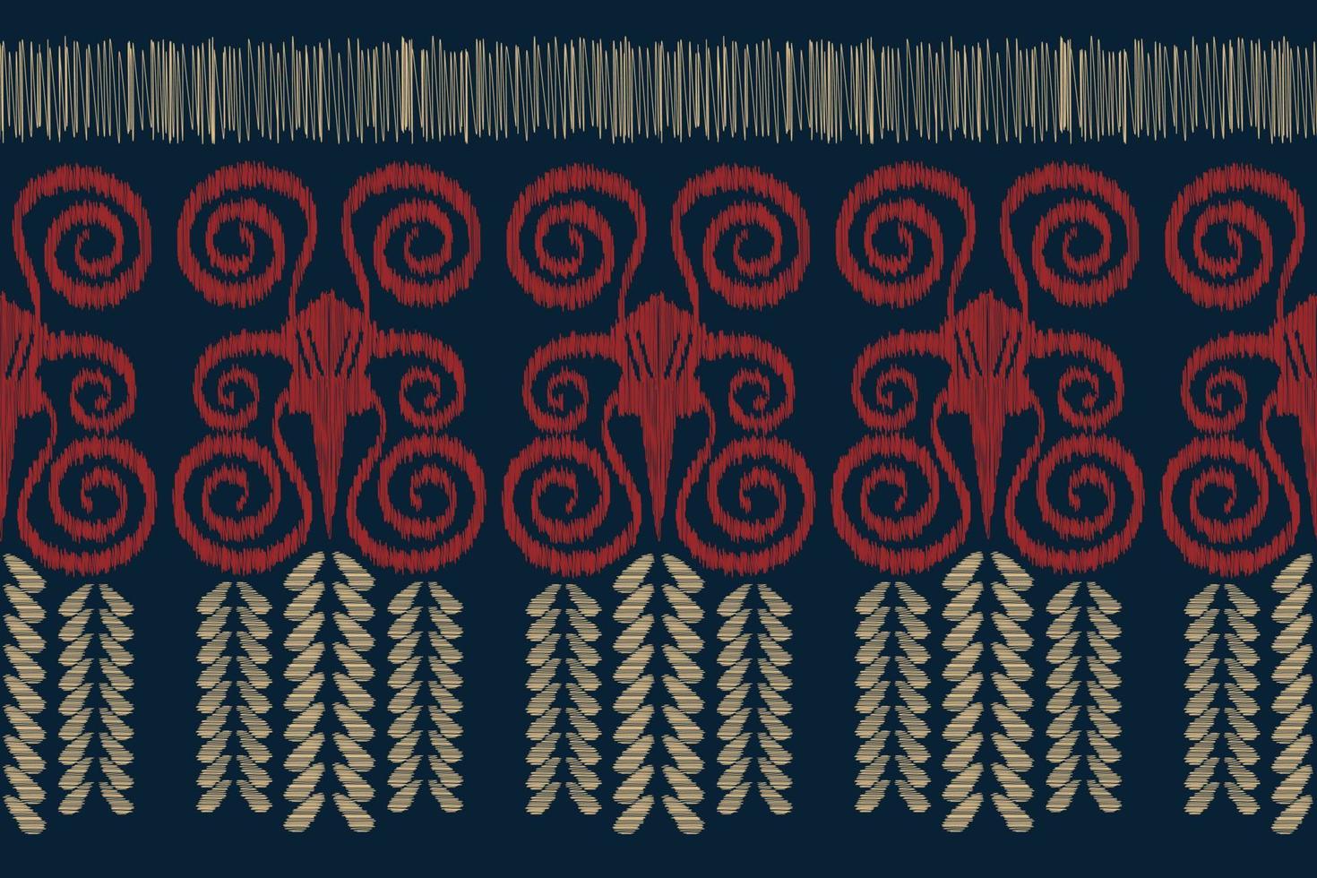 Ethnic Ikat fabric pattern geometric style.African Ikat embroidery Ethnic oriental pattern white brown cream background. Abstract,vector,illustration. For texture,clothing,wrapping,decoration,carpet. vector