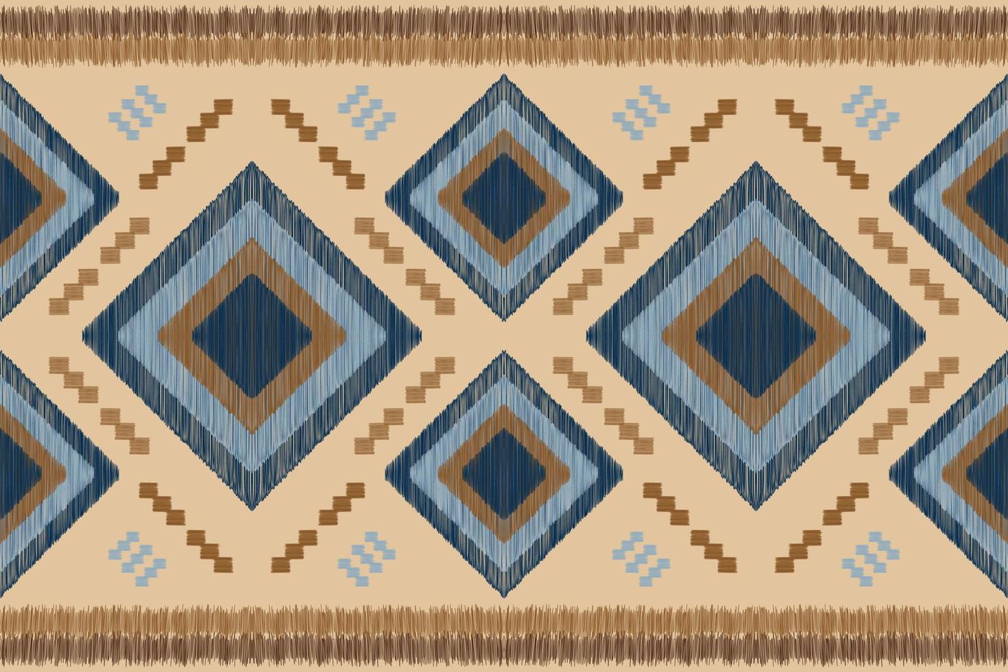 étnico ikat tela modelo geométrico estilo.africano ikat bordado étnico oriental modelo blanco marrón crema antecedentes. resumen, vector, ilustración. para textura,ropa,envoltura,decoración,alfombra. vector