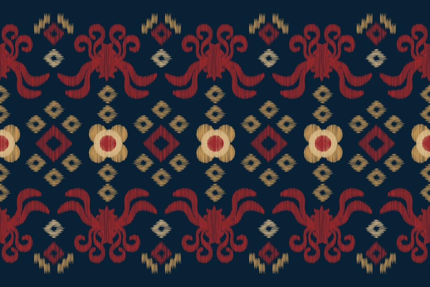 Ethnic Ikat fabric pattern geometric style.African Ikat embroidery Ethnic oriental pattern white brown cream background. Abstract,vector,illustration. For texture,clothing,wrapping,decoration,carpet. vector