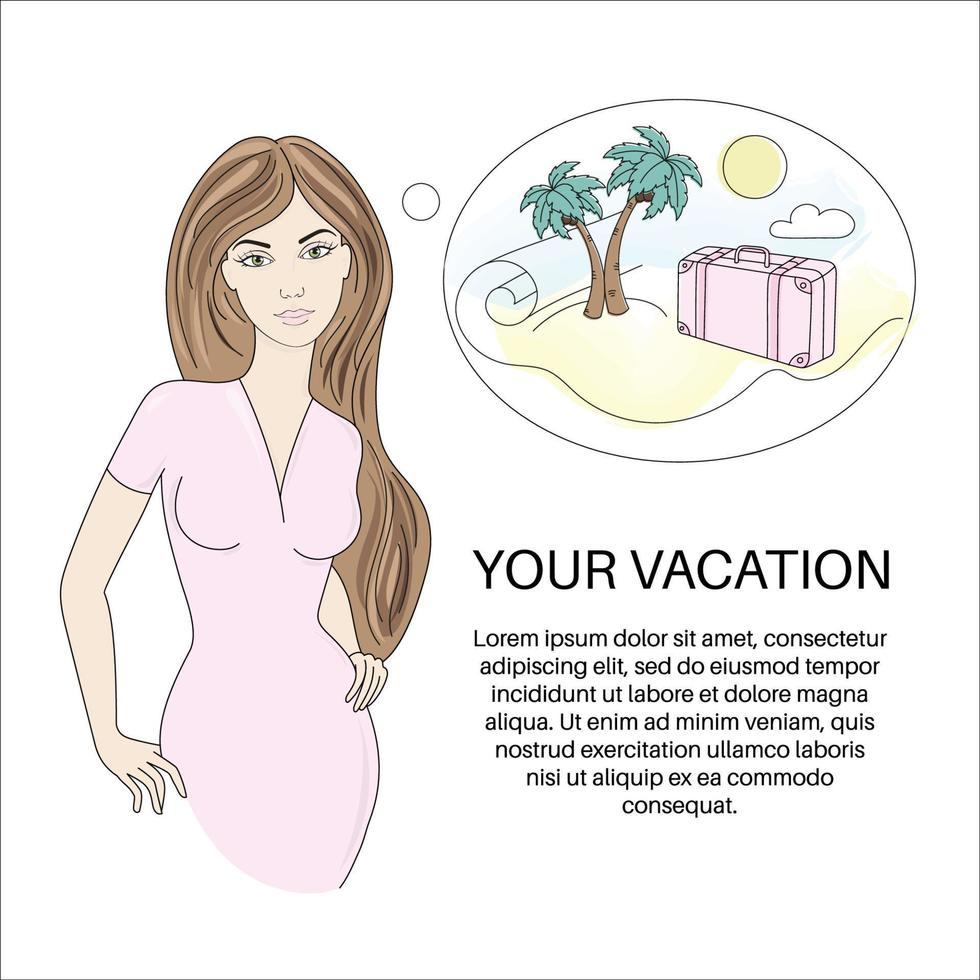 PLANE VACATION Cartoon Travel Cruise Vector Illustration Set