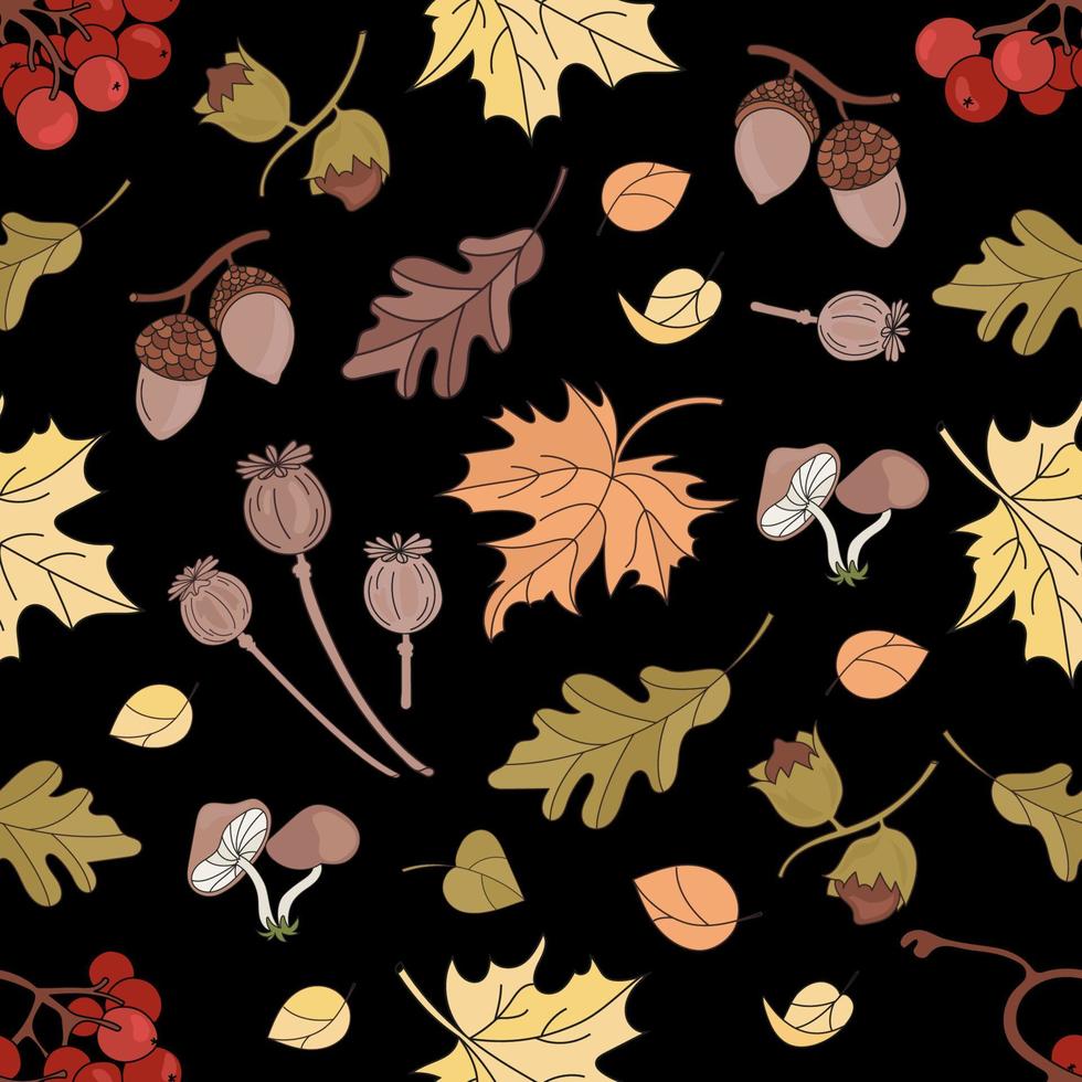 ASHBERRY LANDSCAPE Nature Seamless Pattern Vector Illustration