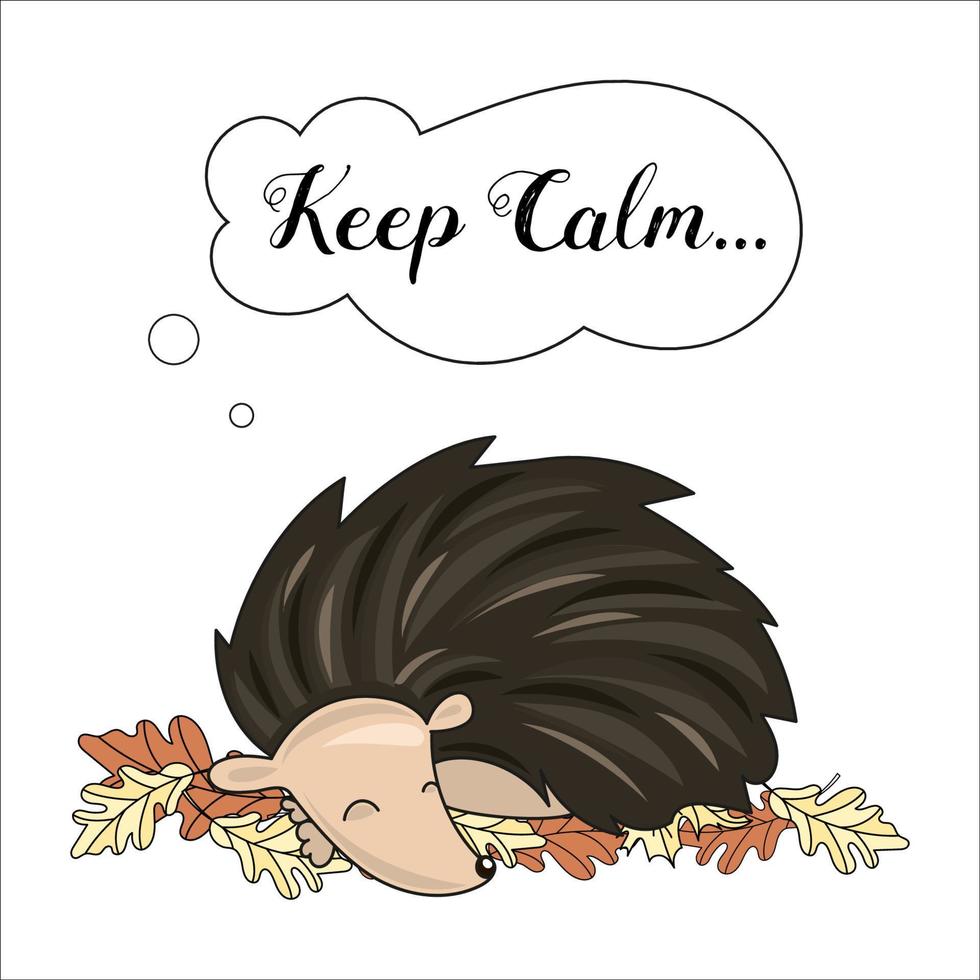 SLEEPING HEDGEHOG Animal Cartoon Vector Illustration Set