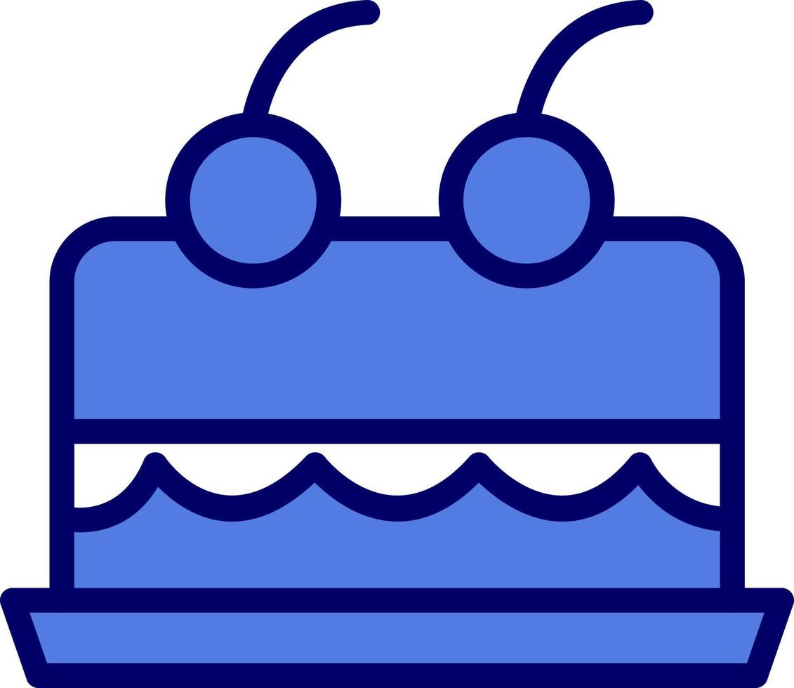 Cake With Cherry On Top Vector Icon