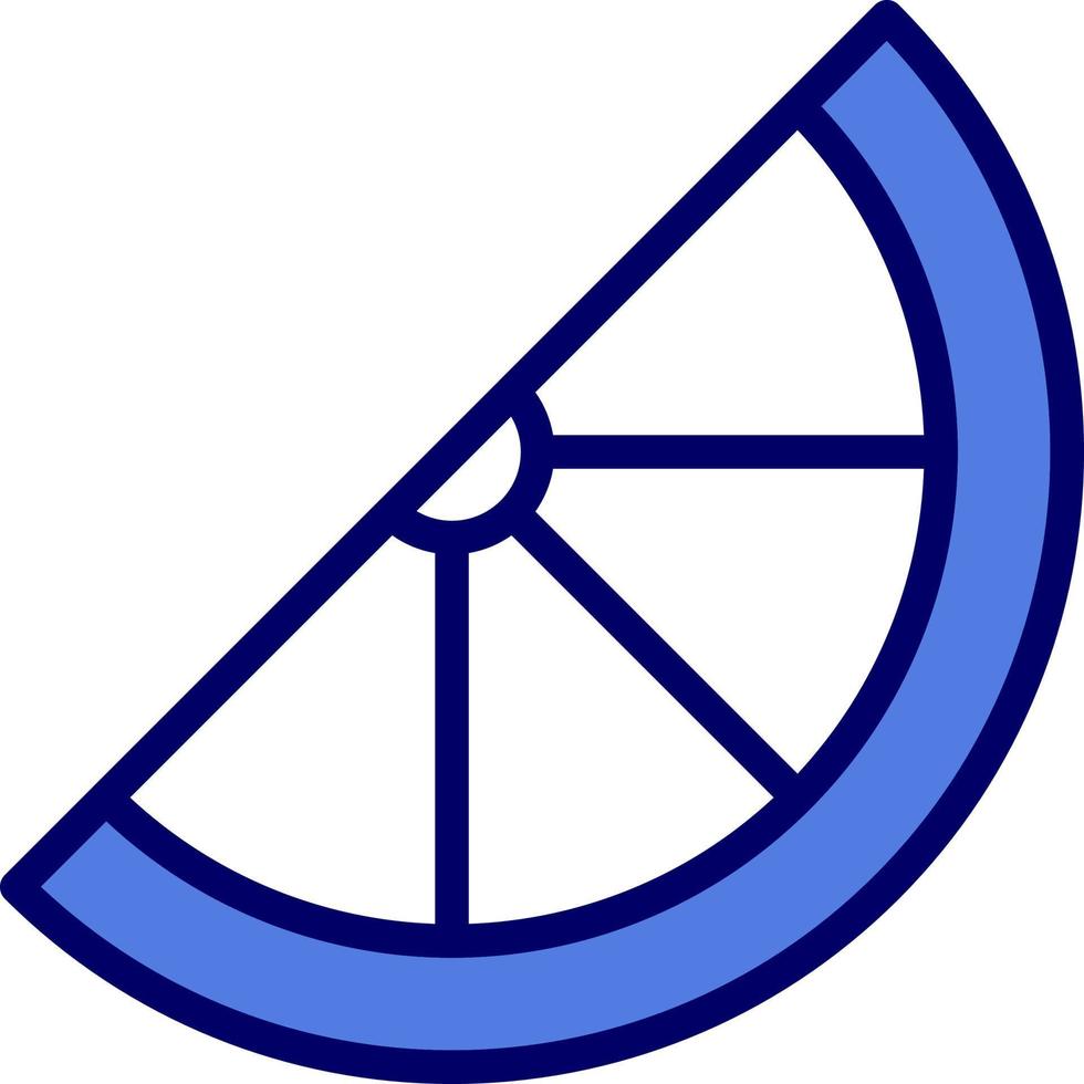 Inclined Slice Of Lemon Vector Icon