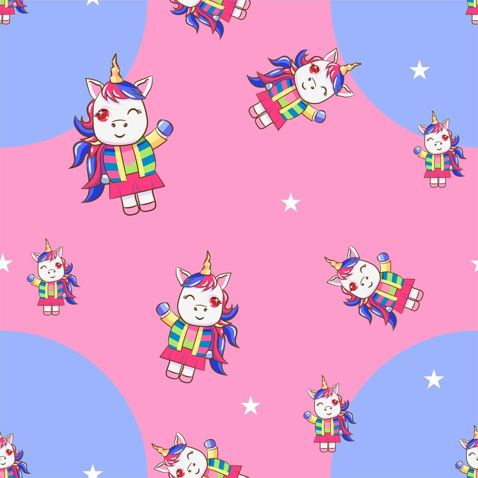 unicorn seamless pattern graphic design vector