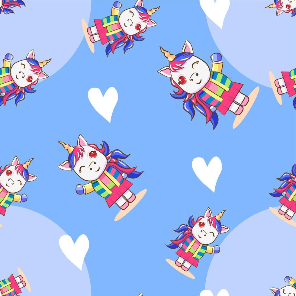 Unicorn seamless pattern graphic design vector