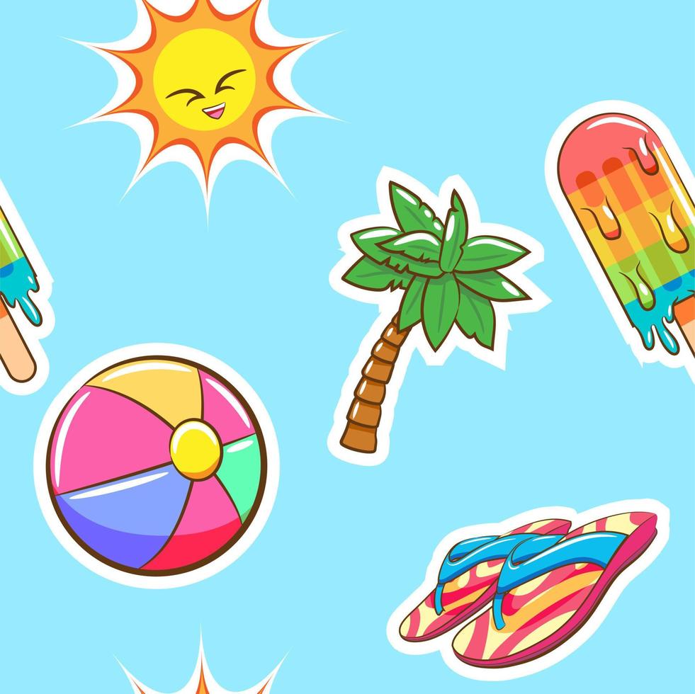 Summer pattern seamless background vector