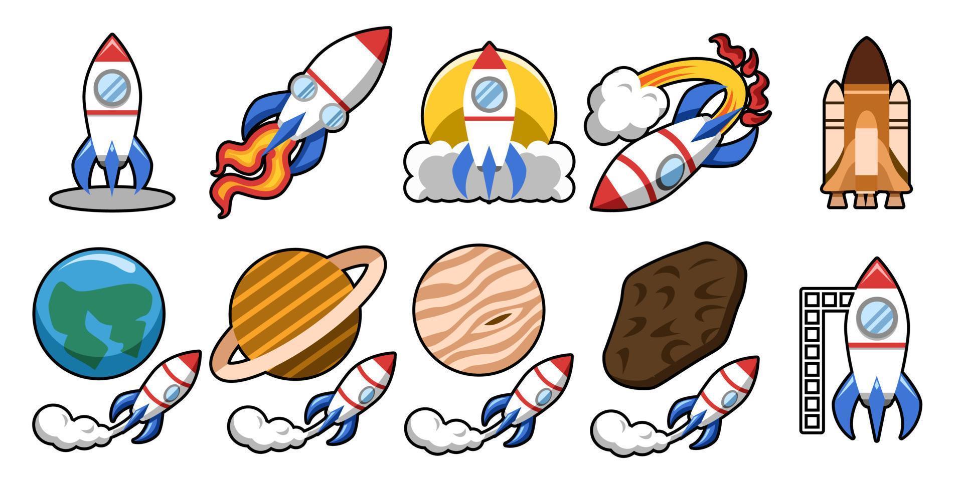 Rocket vector set collection graphic clipart design