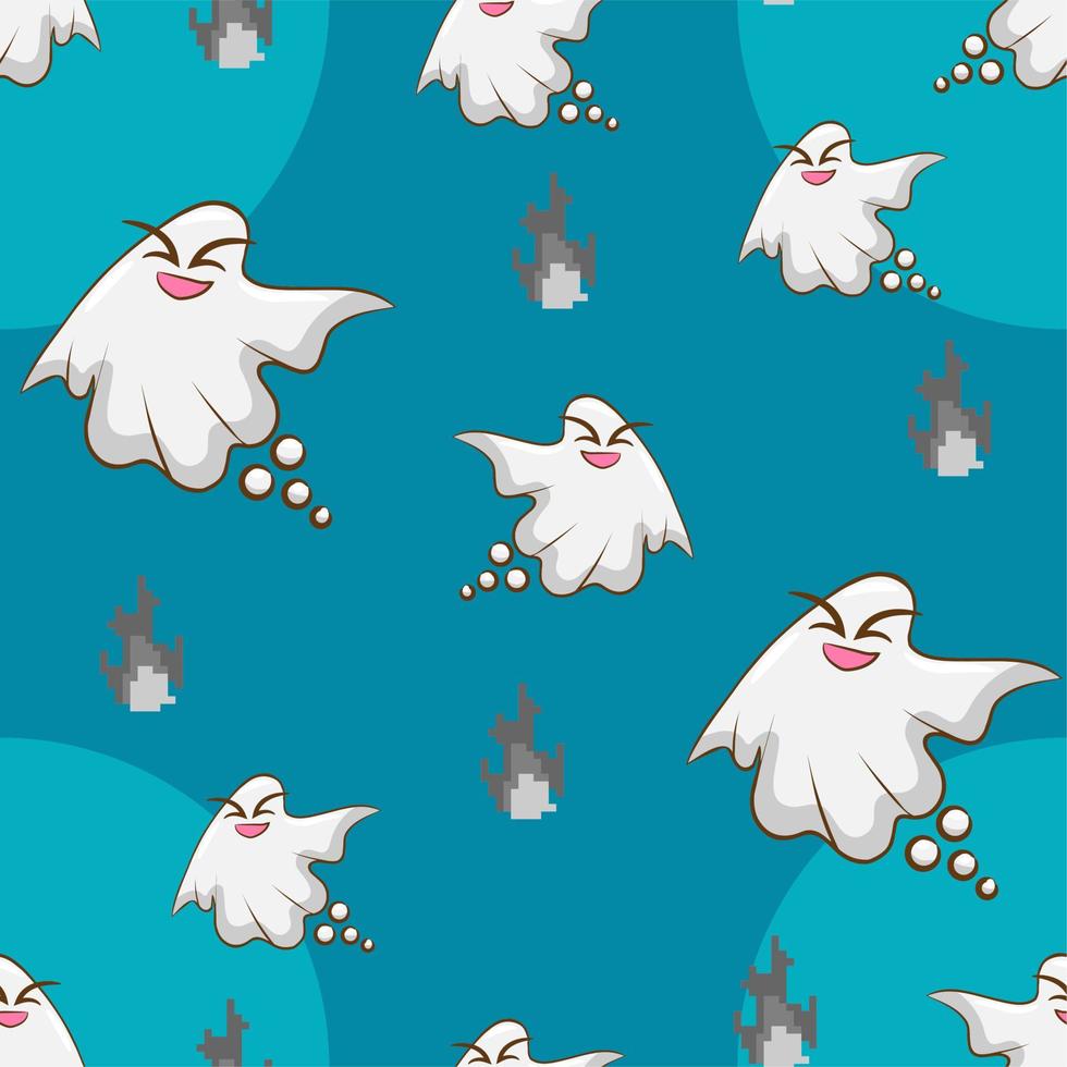 Ghost pattern seamless background vector