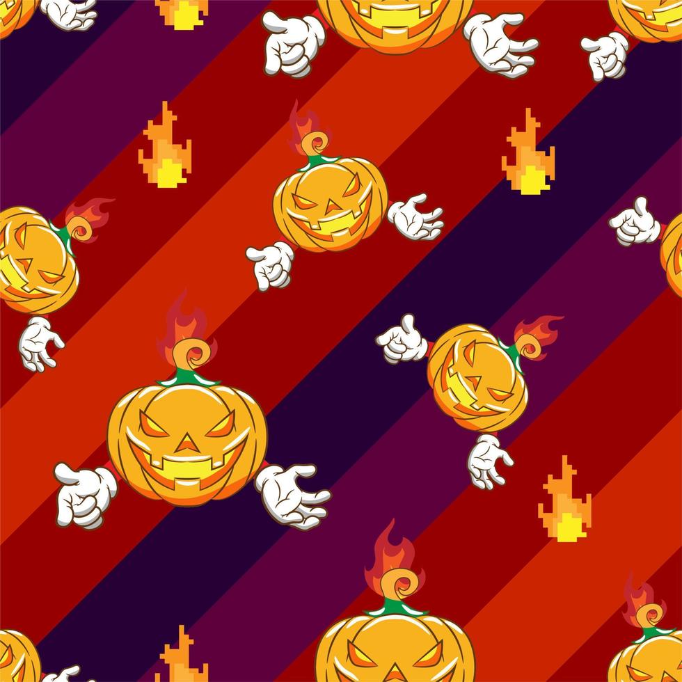 Pumpkin pattern background seamless vector