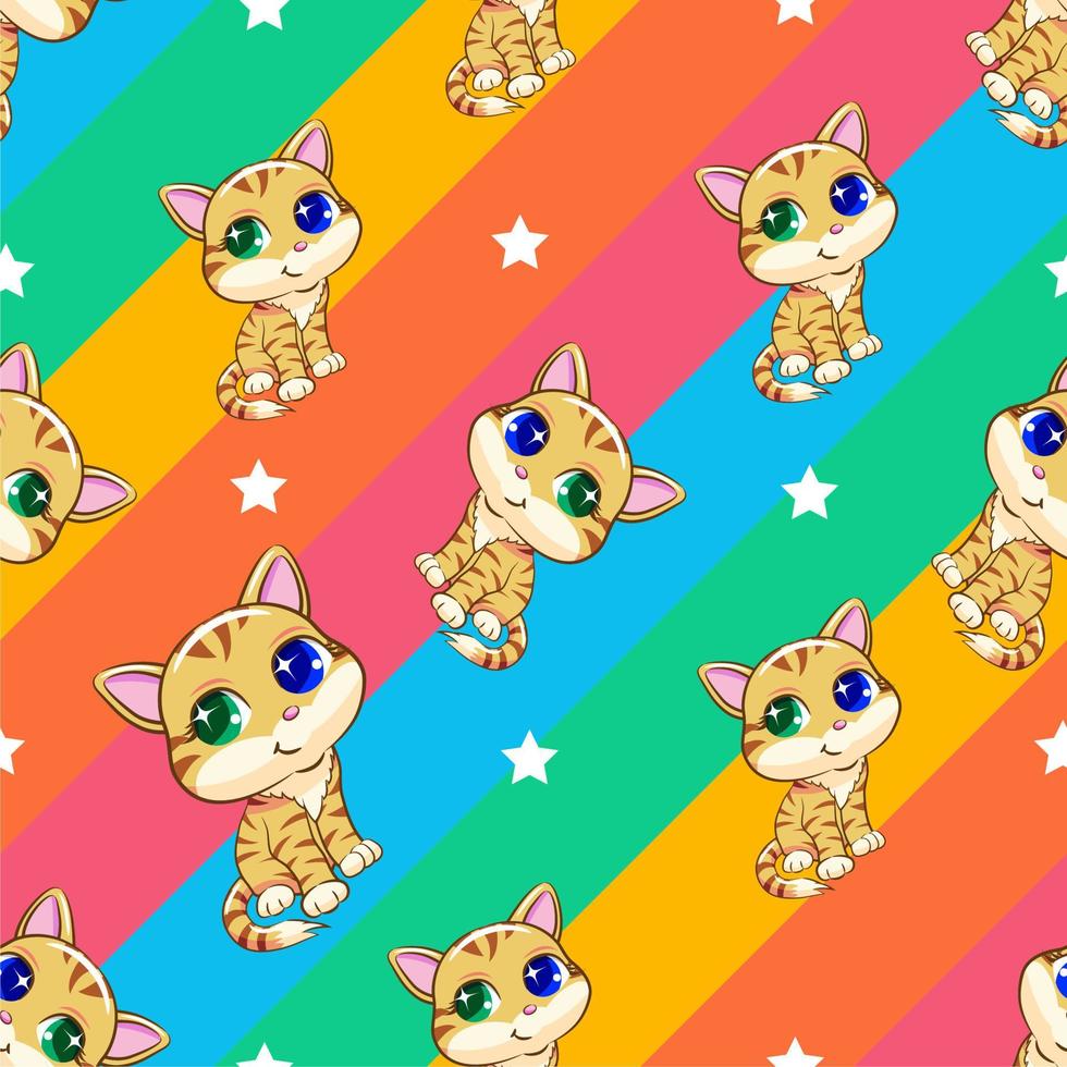 Cat pattern seamless background vector