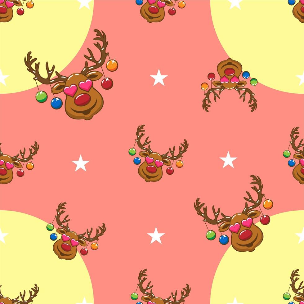 Reindeer pattern background seamless vector