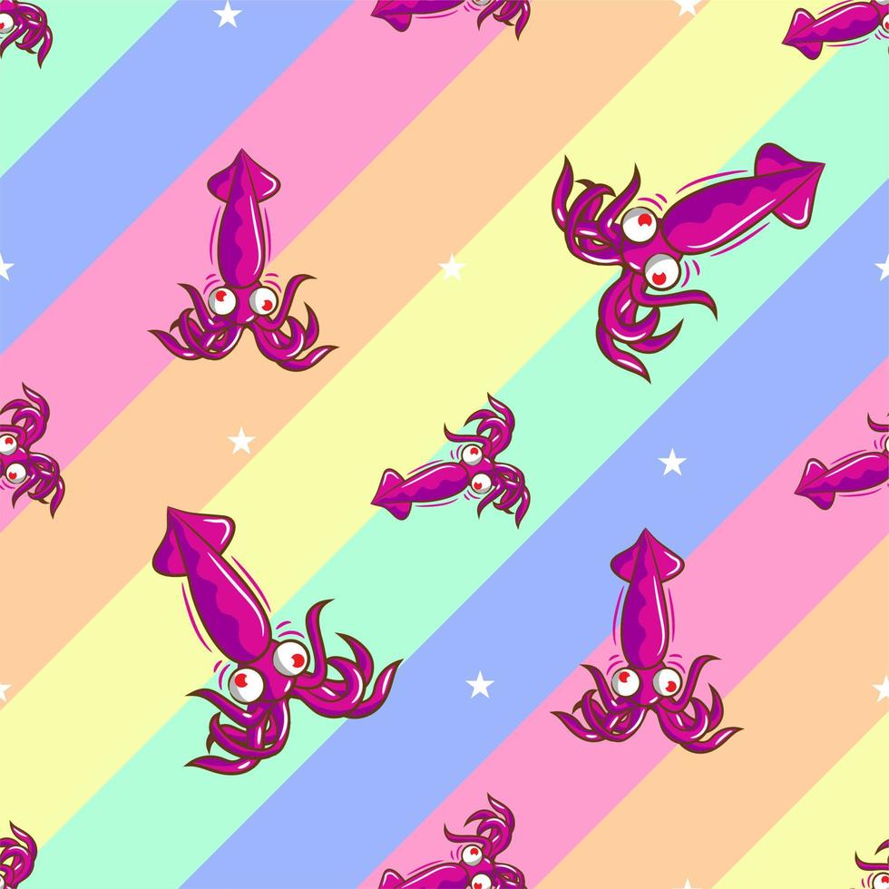 Squid pattern background seamless vector
