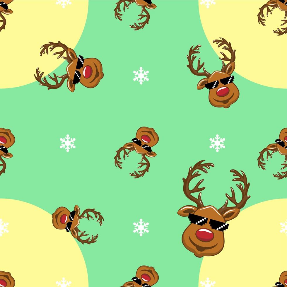 Reindeer pattern background seamless vector