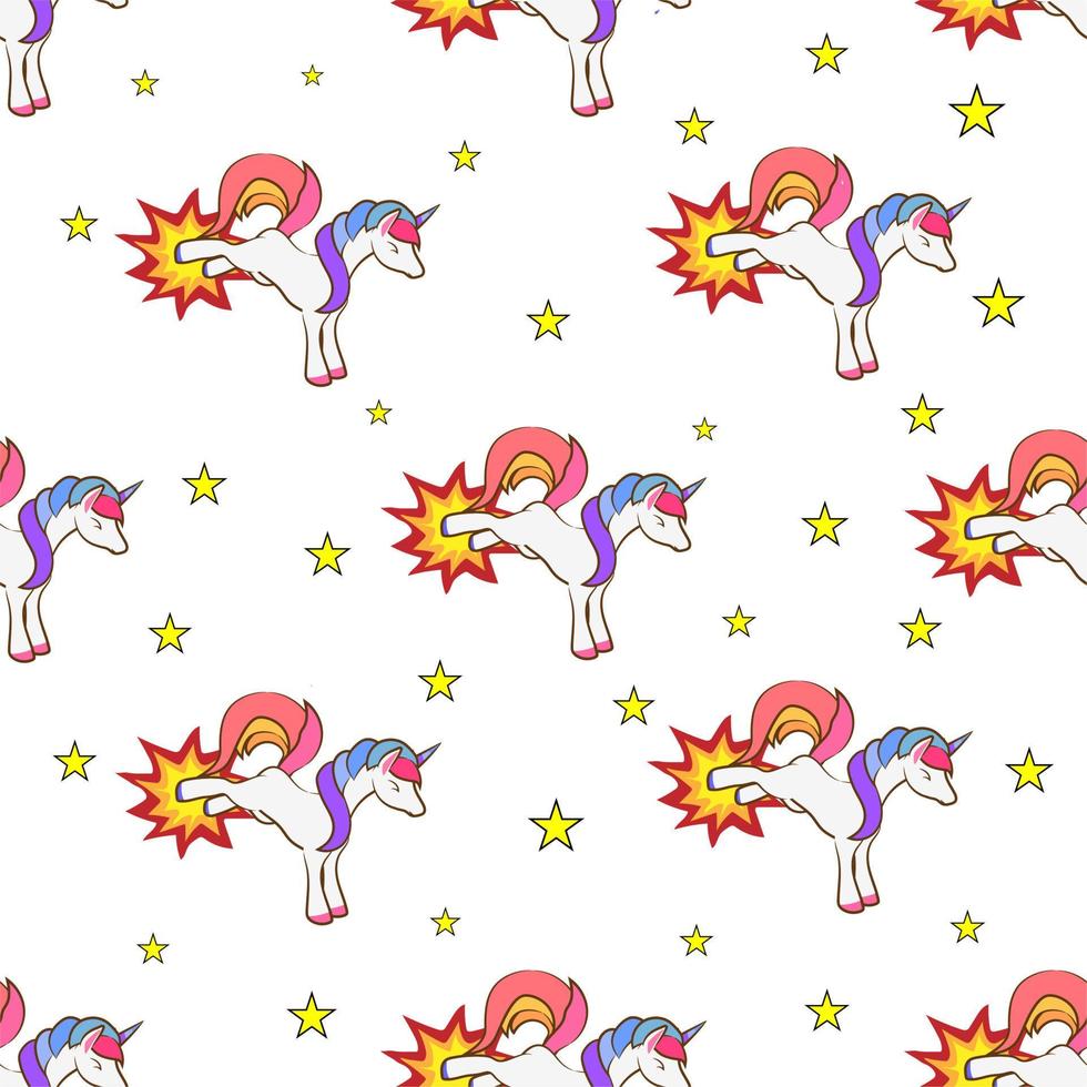 unicornio sin costura modelo gráfico diseño vector