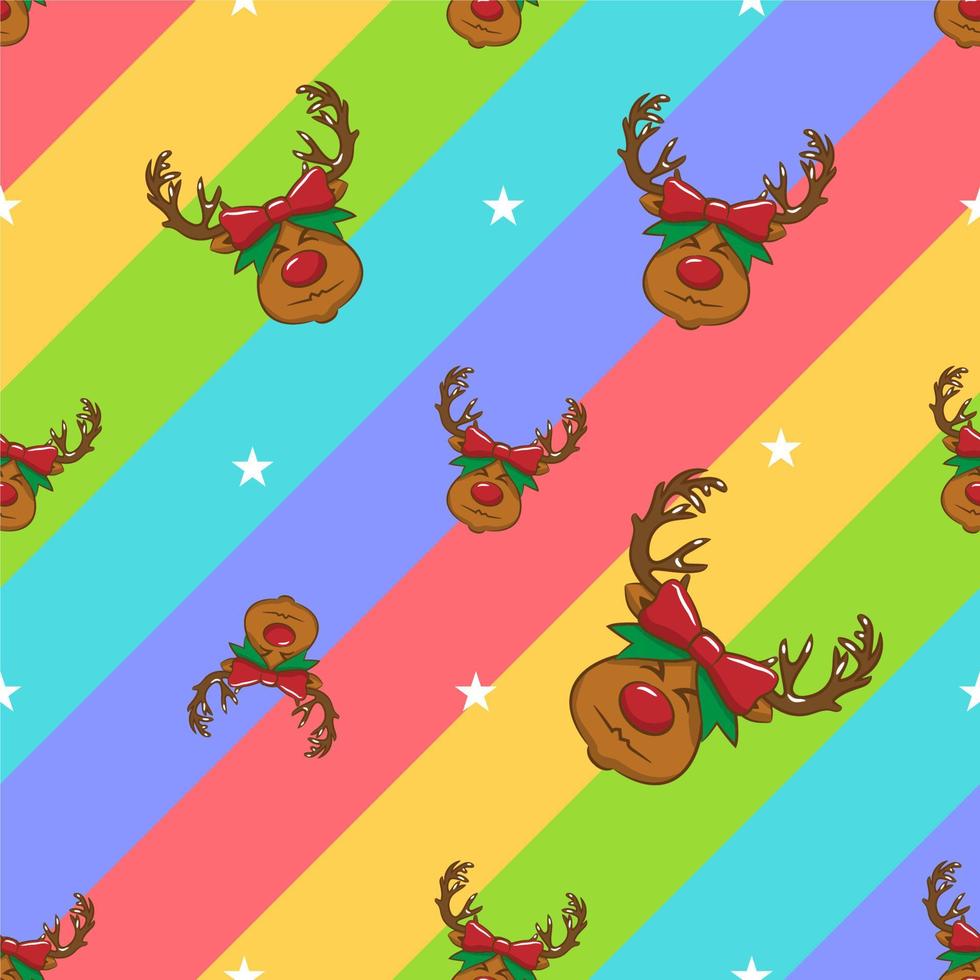 Reindeer pattern background seamless vector