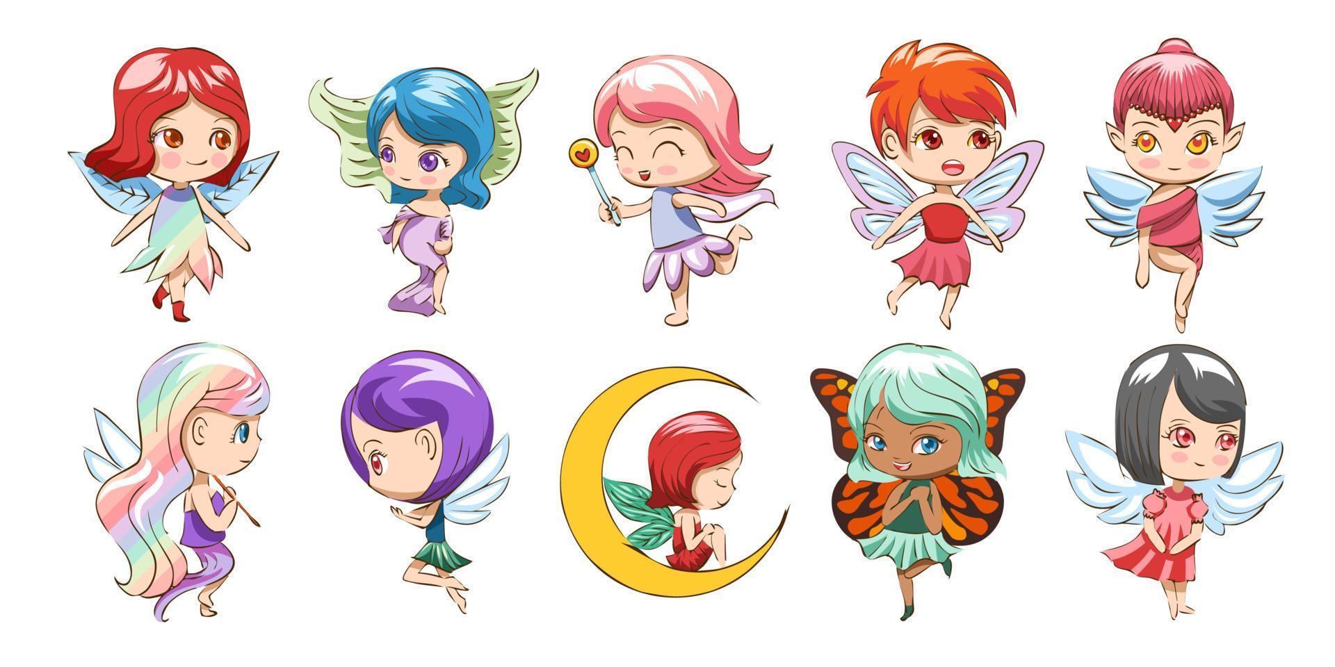 Fairy vector set collection graphic clipart design