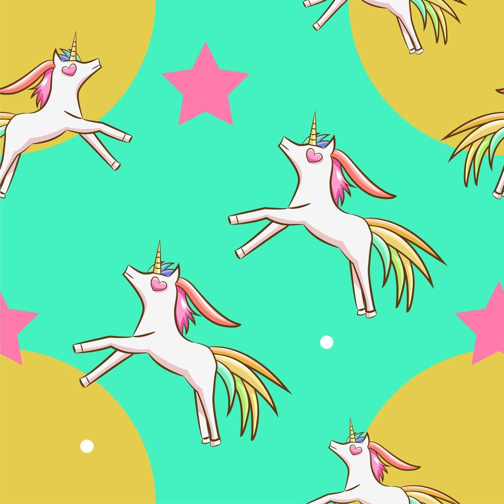 Unicorn pattern seamless background vector