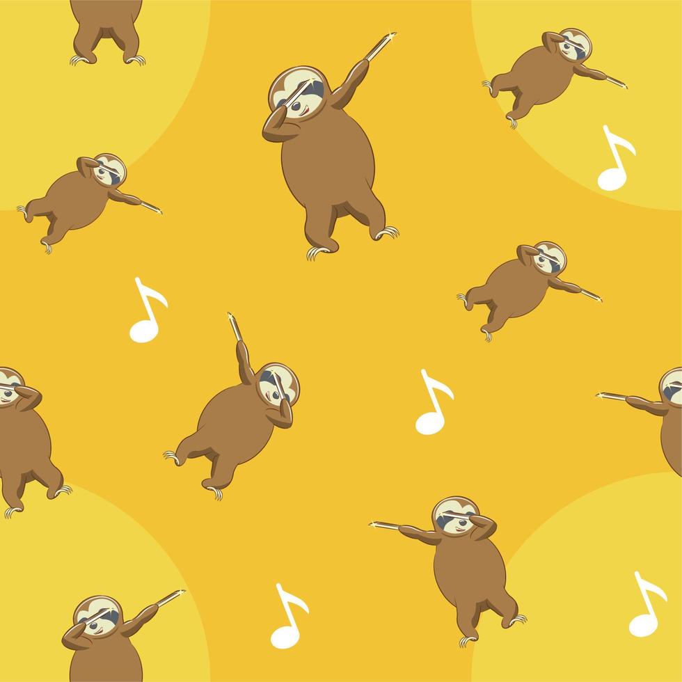 Sloth pattern seamless background vector