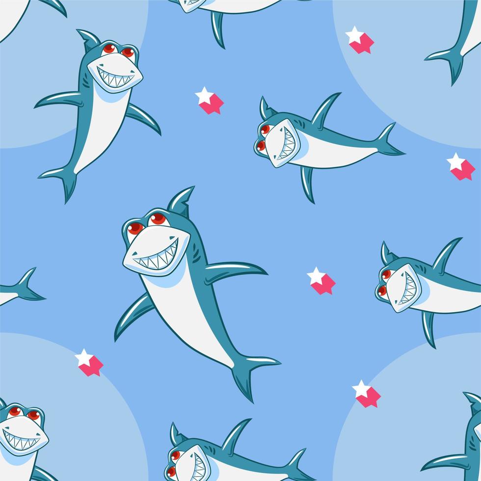 Shark pattern background seamless vector