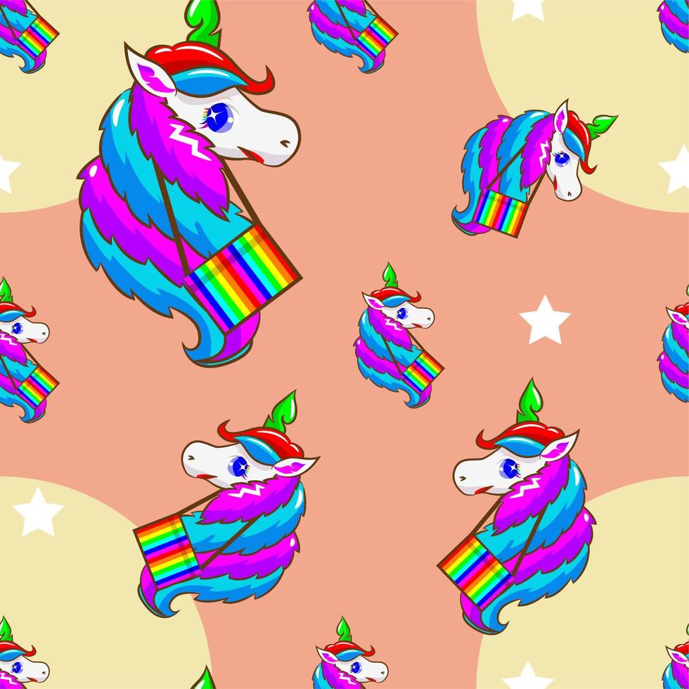 unicornio sin costura modelo gráfico diseño vector