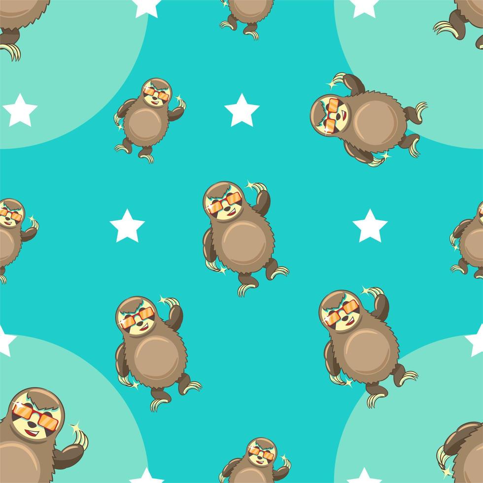 Sloth pattern seamless background vector